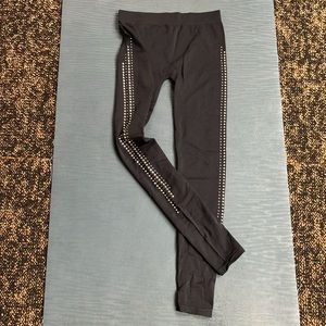 Material Girl black leggings with silver stud detail, lightweight, size small